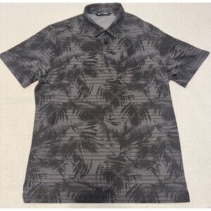 Travis Mathew Men’s Black Hawaiian AOP Polo Size XL Golf Work Casual Relax